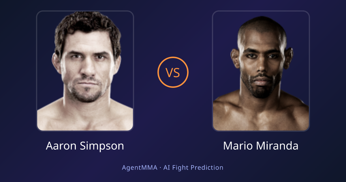 Resultado Aaron Simpson vs Mario Miranda: Aaron Simpson vence | AgentMMA